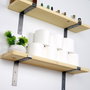 Hanah Home Lam001 Estantería de Pared de Madera y Metal Negro y Nogal
